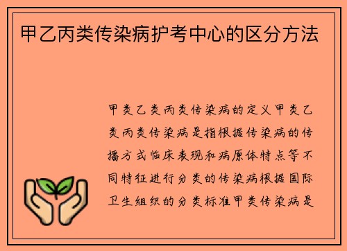 甲乙丙类传染病护考中心的区分方法